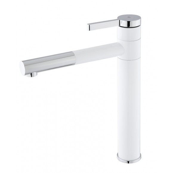 Ultrate mitigeur lavabo haut blanc et chrome