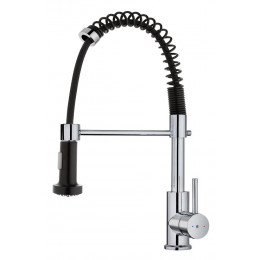 Plimo mitigeur évier à douchette chromé noir