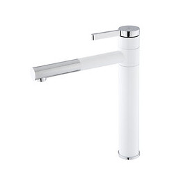 Ultrate mitigeur lavabo haut blanc et chrome