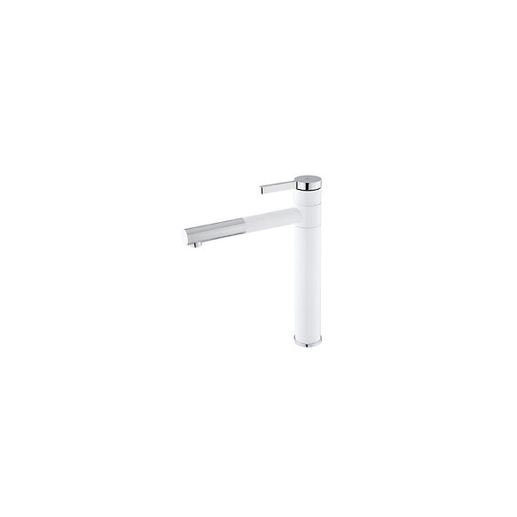 Ultrate mitigeur lavabo haut blanc et chrome