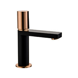 Exil mitigeur lavabo bas noir et or rose