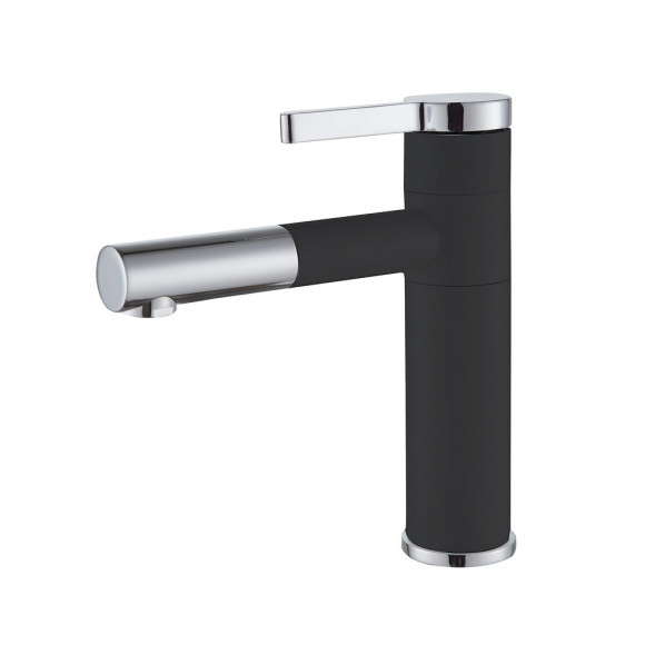 Ultrate mitigeur lavabo bas noir et chromé