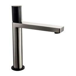 Exil mitigeur lavabo haut façon inox et noir