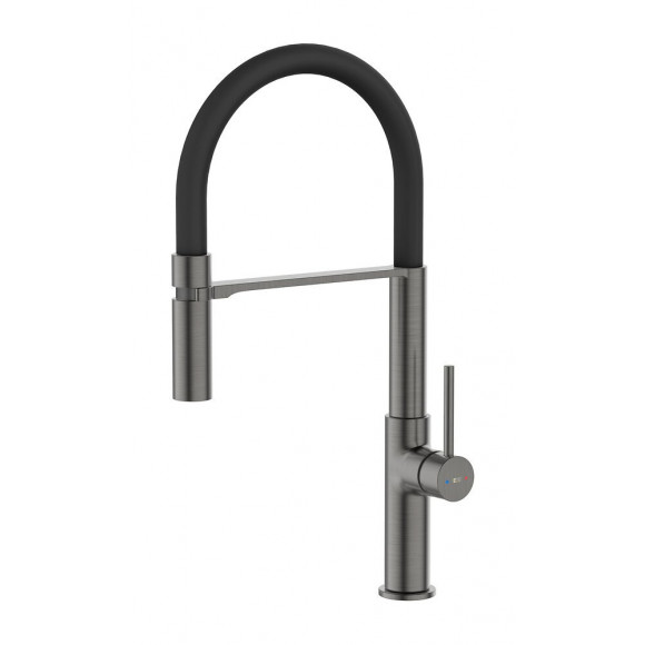 Magneto mitigeur évier à douchette gun métal