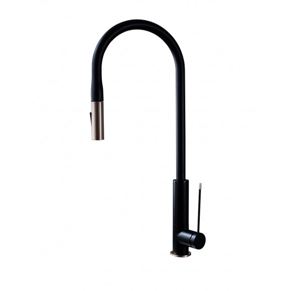 Allure mitigeur évier à douchette noir et or rose