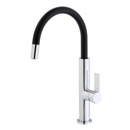 Reflet mitigeur évier chrome et noir