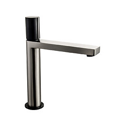 Exil mitigeur lavabo haut façon inox et noir