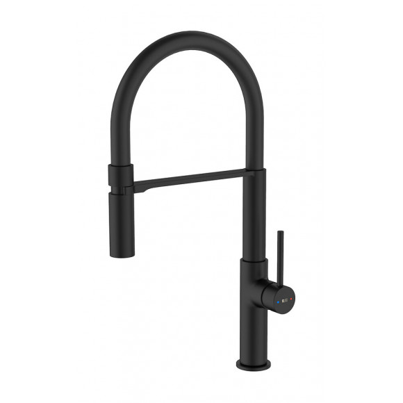 Magneto mitigeur évier à douchette noir mat