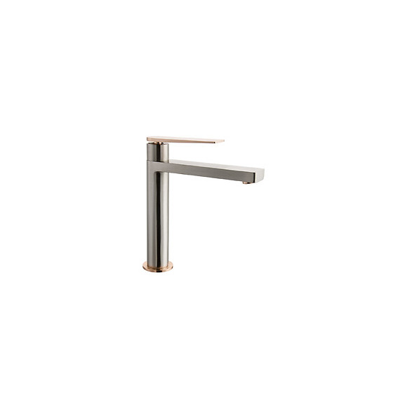Allure mitigeur lavabo haut façon inox et or rose