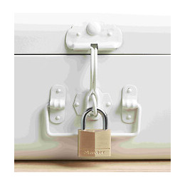 Cadenas à clé laiton massif 40mm anse d.6xh.22mm 4 goupilles