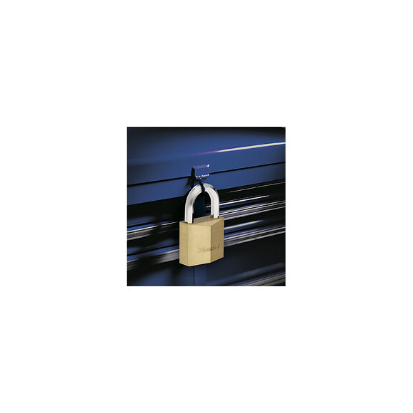 Cadenas à clé laiton massif 40mm anse hexagonale d.7.5xh.23mm 4 clés