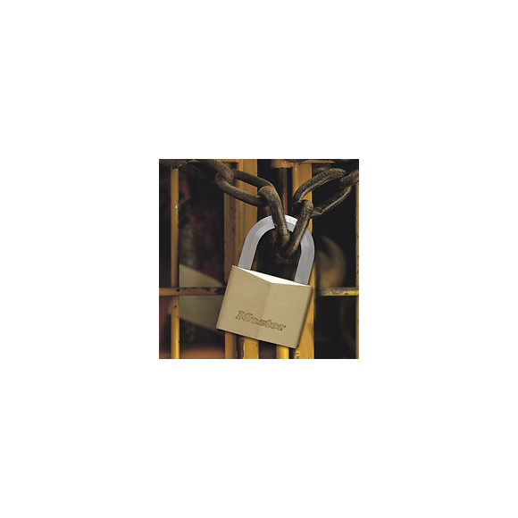 Cadenas à clé laiton massif 40mm anse hexagonale d.7.5xh.23mm 4 clés