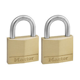 2 cadenas à clé en laiton massif 40mm anse d.6xh.22mm