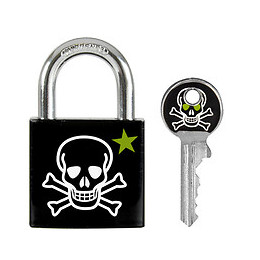 Cadenas à code et tête de mort 30mm anse d.5xh.18mm