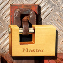 Cadenas à clé laiton massif 76mm anse d.11xh.14mm 5 goupilles