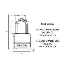 Cadenas à combinaison en acier laminé 56mm anse octo d.9mm