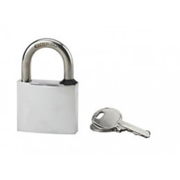 Cadenas laiton 45mm nickel satin anse inox 2 clés