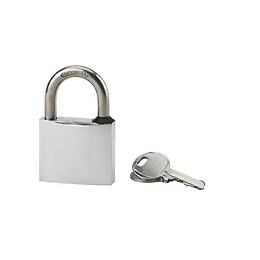 Cadenas laiton 45mm nickel satin anse inox 2 clés