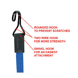 Tendeur plat avec crochet L.120cm bleu foncé