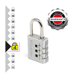 Cadenas à combinaison programmable chrome 30mm anse d.5xh.24mm