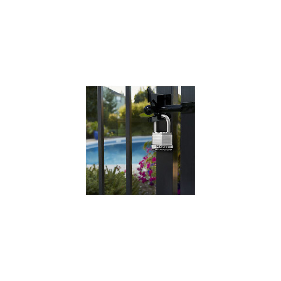 Cadenas à clé acier laminé 45mm anse octogonale d.8xh.38mm 4 goupilles