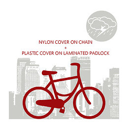 Chaîne antivol vélo L.90xd.1cm + cadenas acier 90mm, 2 clés