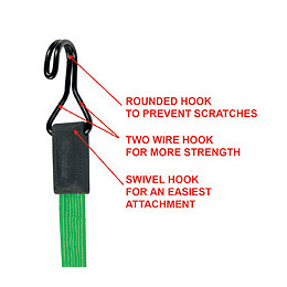 Tendeur plat avec crochet L.80cm vert