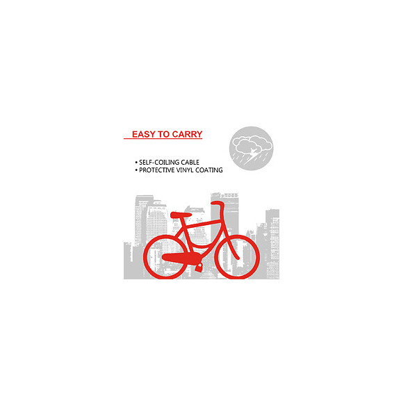 Cable antivol vélo à combinaison L.180xd.0.8cm