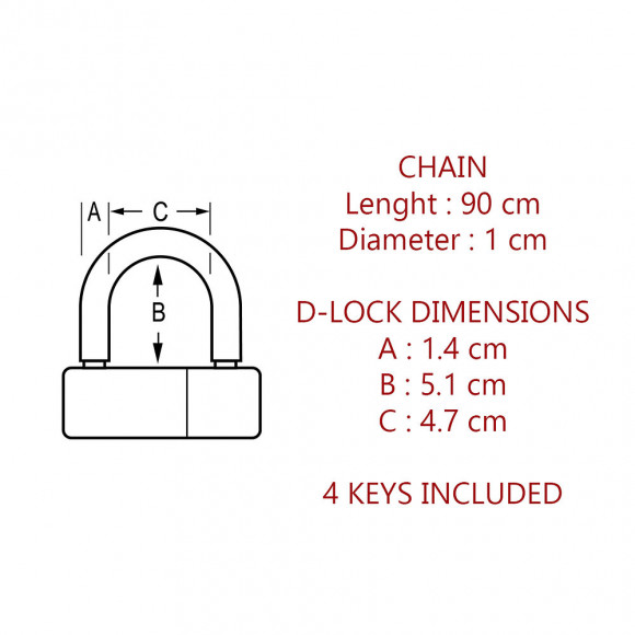 Chaîne antivol vélo avec mini U