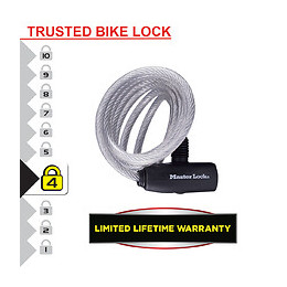 Cable antivol vélo couverture vinyle à clé L.180xd.0.8cm