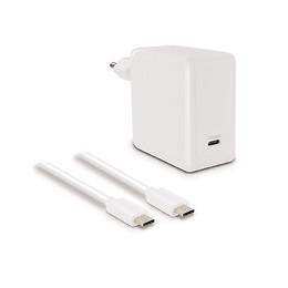 Chargeur secteur 60W + câble USB-C m-m 2.5m blanc