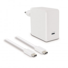 Chargeur secteur 60W + câble USB-C m-m 2.5m blanc