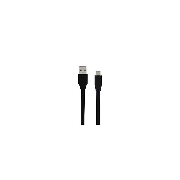 Câble USB-C /USB-A plat 2 m - noir