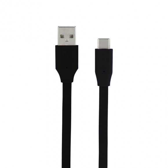 Câble USB-C /USB-A plat 2 m - noir