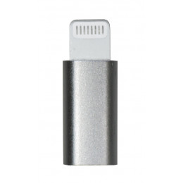 Adaptateur MFI à micro-USB fem. pour iPhone iPad - gris