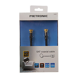 Câble TV premium satellite coaxial fiches F mâle-mâle 1.5m