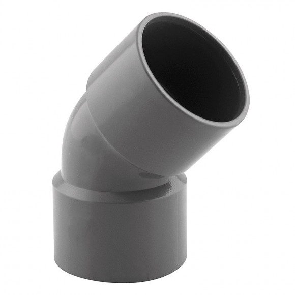 Coude PVC évacuation 45° femelle/femelle D.32