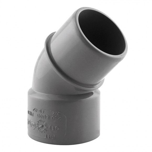 Coude PVC évacuation 45° mâle/femelle D.40