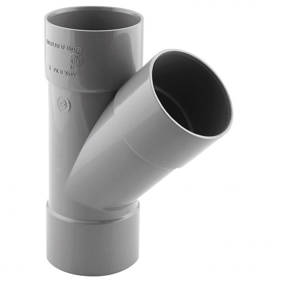 Culotte PVC évacuation 45° femelle/femelle D.50