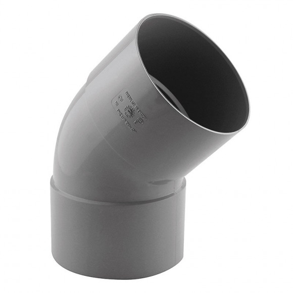 Coude PVC évacuation 45° femelle/femelle D.100
