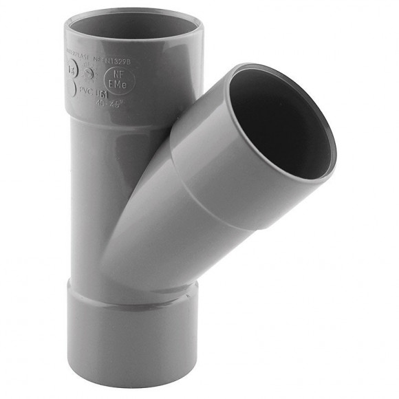 Culotte PVC évacuation 45° femelle/femelle D.40