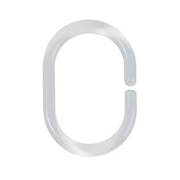 12 anneaux Minor transparent pour rideau de douche