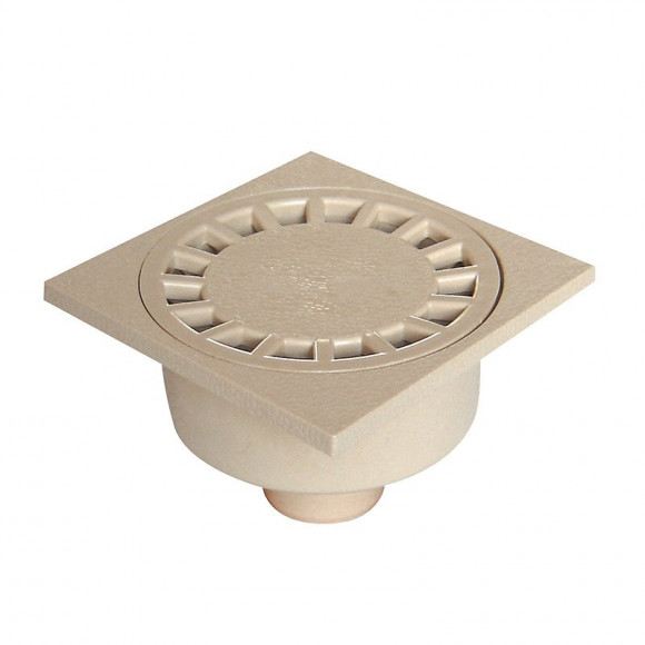 Siphon de cour 250x250mm sortie extérieure D.100 sable