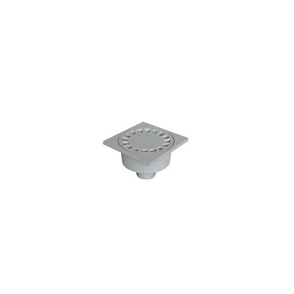 Siphon de cour 200x200mm sortie extérieure D.75 gris