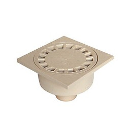 Siphon de cour 250x250mm sortie extérieure D.100 sable