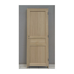 Bloc porte plaqué Chêne 3 panneaux traverses droites