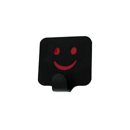 Crochet adhésif métal carré noir 55x50mm - 1 pièce