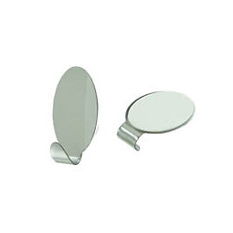 Crochet adhésif inox 56x33mm - 1 pièce