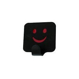 Crochet adhésif métal carré noir 55x50mm - 1 pièce