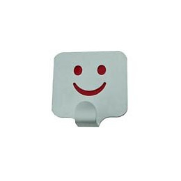 Crochet adhésif métal carré argenté 55x50mm - 1 pièce